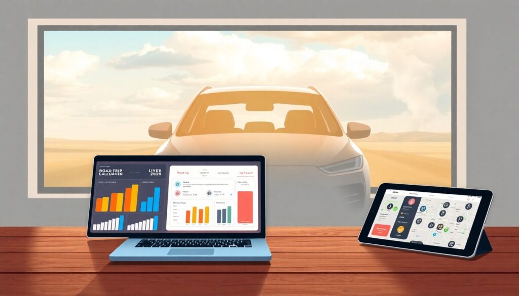 Budgeting for a Family Road Trip Across the Country - иллюстрация