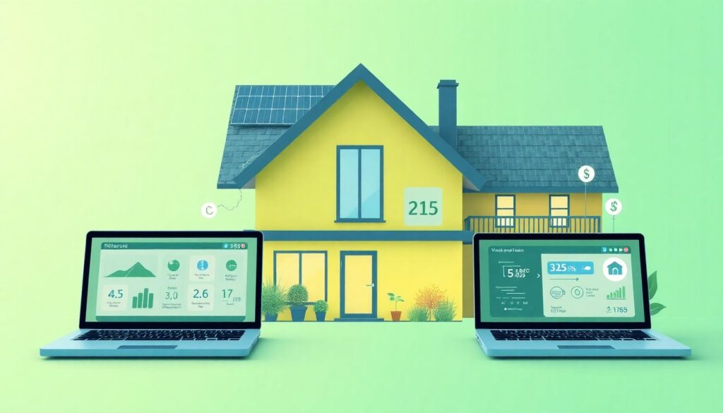 Saving for a Green Home Renovation - иллюстрация