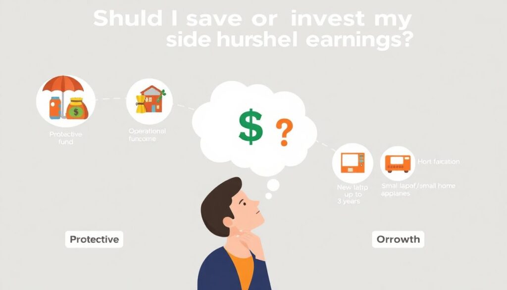 Side Hustle Money: Spend It, Save It, or Invest It? A Simple Framework - иллюстрация